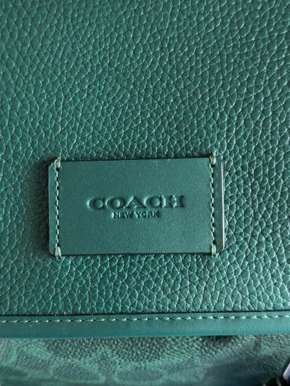 Coach Green Signature Canvas & Leather Backpack